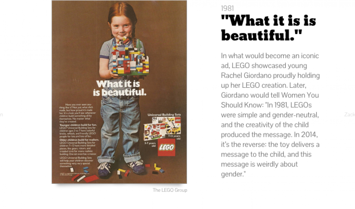 A timeline of LEGO's gendered toy markering